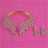 American Diamond Hasli Necklace with Rhodium Plating 2 Tone Plating