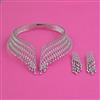 American Diamond Hasli Necklace with Rhodium Plating 2 Tone Plating