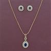 American Diamond Classic Pendant Set with 2 Tone Plating