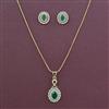 American Diamond Classic Pendant Set with 2 Tone Plating