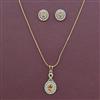 American Diamond Classic Pendant Set with 2 Tone Plating