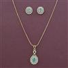 American Diamond Classic Pendant Set with 2 Tone Plating