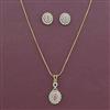 American Diamond Classic Pendant Set with 2 Tone Plating