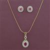 American Diamond Classic Pendant Set with 2 Tone Plating