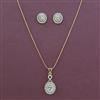 American Diamond Classic Pendant Set with 2 Tone Plating