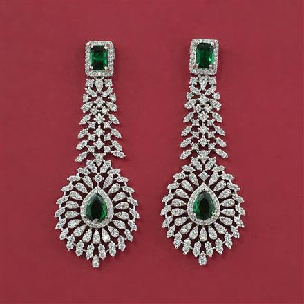American Diamond Classic Earring with Rhodium Plating