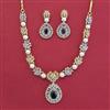 American Diamond Pearl Necklace with 2 Tone Plating