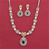 American Diamond Pearl Necklace with 2 Tone Plating