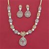American Diamond Pearl Necklace with 2 Tone Plating