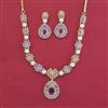 American Diamond Pearl Necklace with 2 Tone Plating