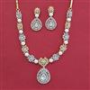 American Diamond Pearl Necklace with 2 Tone Plating