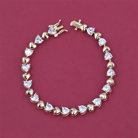 American Diamond Classic Bracelet with Rhodium Plating 2 Tone Plating