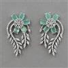 American Diamond Classic Earring with Rhodium Plating
