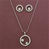 American Diamond Classic Pendant Set with Rhodium Plating