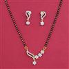 American Diamond Delicate Mangalsutra with Rhodium Plating 2 Tone Plating