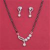 American Diamond Delicate Mangalsutra with Rhodium Plating 2 Tone Plating