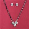 American Diamond Delicate Mangalsutra with Rhodium Plating 2 Tone Plating