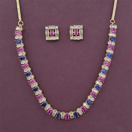 American Diamond Delicate Necklace with Carat Plating