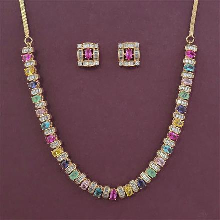 American Diamond Delicate Necklace with Carat Plating