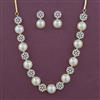 American Diamond Pearl Necklace with Rhodium Plating 2 Tone Plating Mehndi Plating