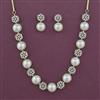 American Diamond Pearl Necklace with Rhodium Plating 2 Tone Plating Mehndi Plating