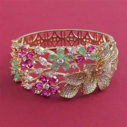 American Diamond Broad Kada with Carat Plating