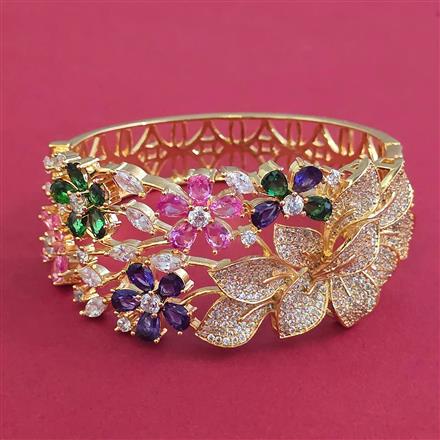 American Diamond Broad Kada with Carat Plating