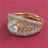 American Diamond Solitaire Ring with Rhodium Plating 2 Tone Plating Mehndi Plating