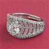 American Diamond Solitaire Ring with Rhodium Plating 2 Tone Plating Mehndi Plating