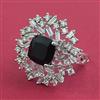 American Diamond Adjustable Ring with Rhodium Plating