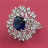 American Diamond Adjustable Ring with Rhodium Plating