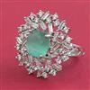 American Diamond Adjustable Ring with Rhodium Plating
