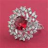 American Diamond Adjustable Ring with Rhodium Plating