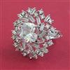 American Diamond Adjustable Ring with Rhodium Plating