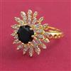 American Diamond Adjustable Ring with 2 Tone Plating