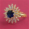 American Diamond Adjustable Ring with 2 Tone Plating