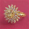 American Diamond Adjustable Ring with 2 Tone Plating