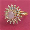 American Diamond Adjustable Ring with 2 Tone Plating