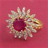 American Diamond Adjustable Ring with 2 Tone Plating