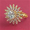 American Diamond Adjustable Ring with 2 Tone Plating
