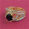 American Diamond Solitaire Ring with 2 Tone Plating