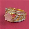 American Diamond Solitaire Ring with 2 Tone Plating