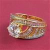 American Diamond Solitaire Ring with 2 Tone Plating