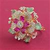 American Diamond Adjustable Ring with Carat Plating