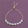 American Diamond Adjustable Bracelet with Rhodium Plating 2 Tone Plating Mehndi Plating