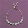 American Diamond Adjustable Bracelet with Rhodium Plating 2 Tone Plating Mehndi Plating