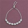 American Diamond Adjustable Bracelet with Rhodium Plating 2 Tone Plating Mehndi Plating