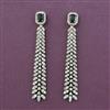 American Diamond Long Earring with Mehndi Plating