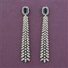 American Diamond Long Earring with Mehndi Plating