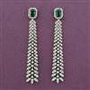 American Diamond Long Earring with Mehndi Plating